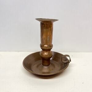 Hammered Copper Chamberstick Candle Holder